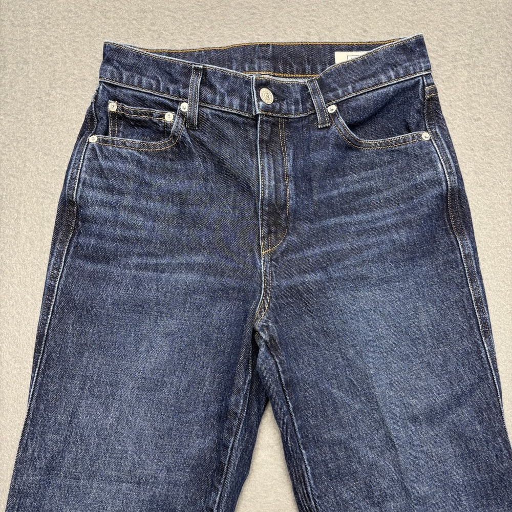 AYR The Legend Jeans Womens 27S Dark Wash Blue High Rise Straight Leg USA Made - Picture 3 of 14